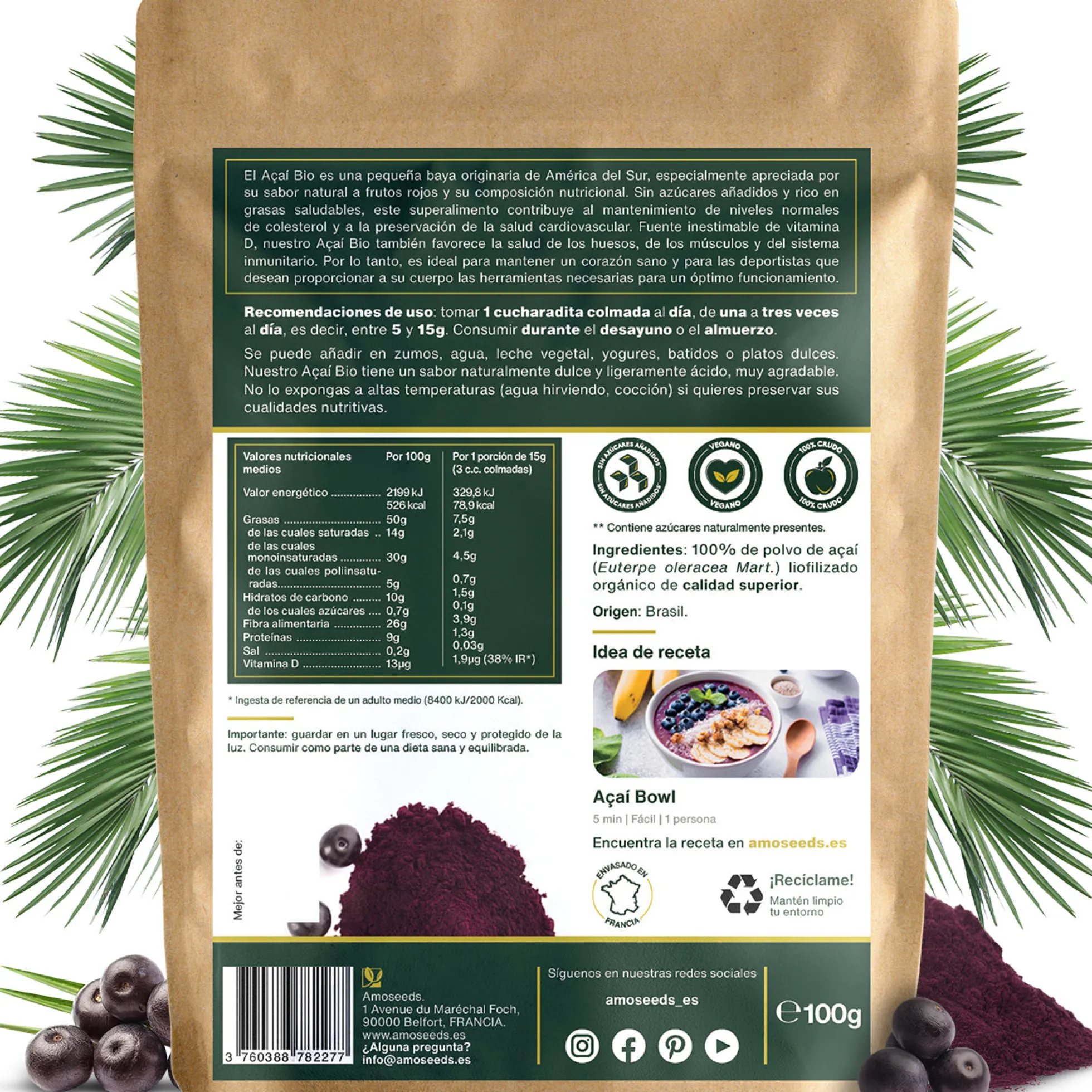 Açaí En Polvo Bio 100g