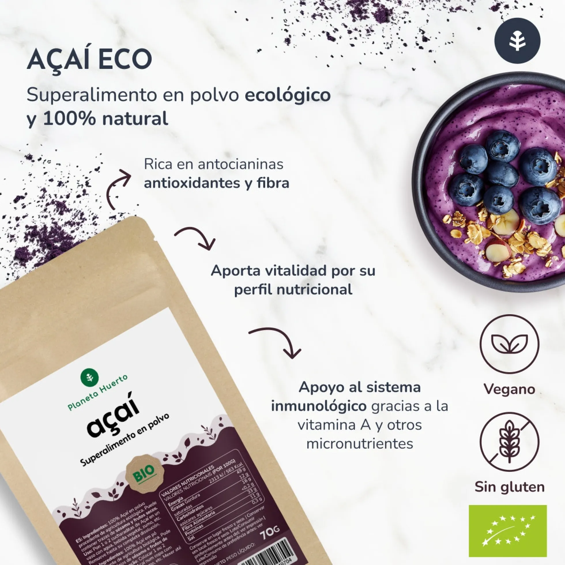 Açaí en polvo ECO Planeta Huerto 1 kg