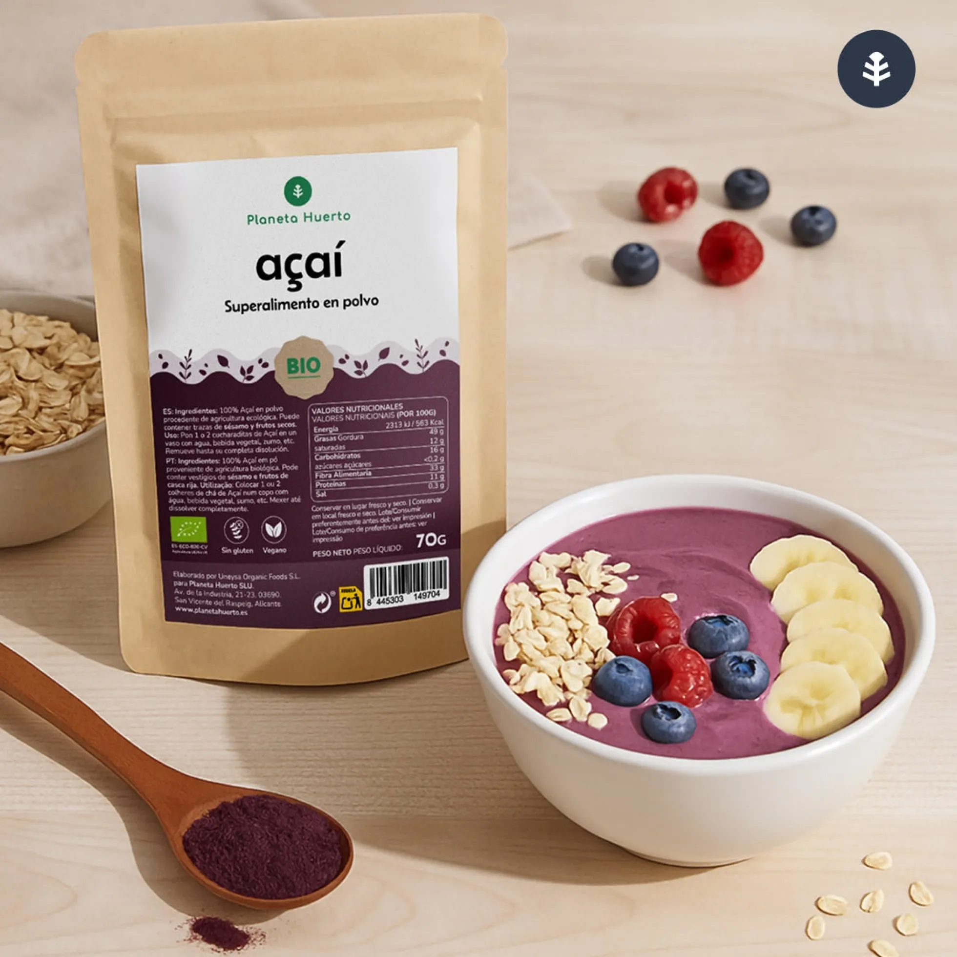 Açaí en polvo ECO Planeta Huerto 1 kg