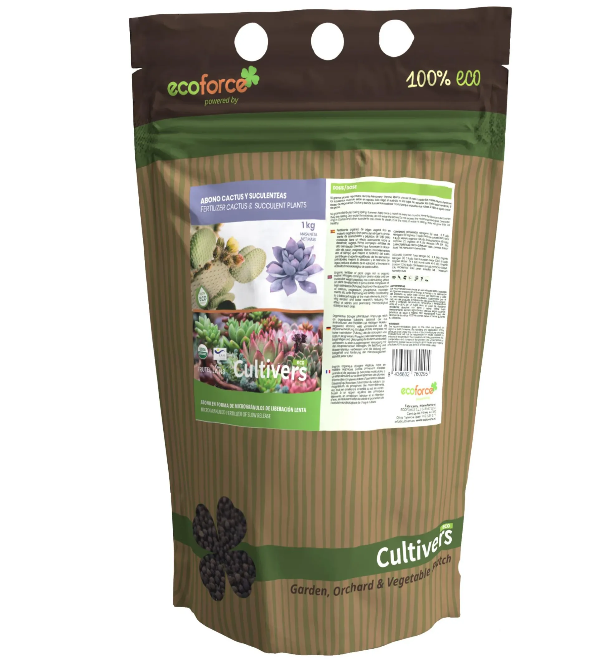 Abono Cactus Ecológico Cultivers 1 Kg