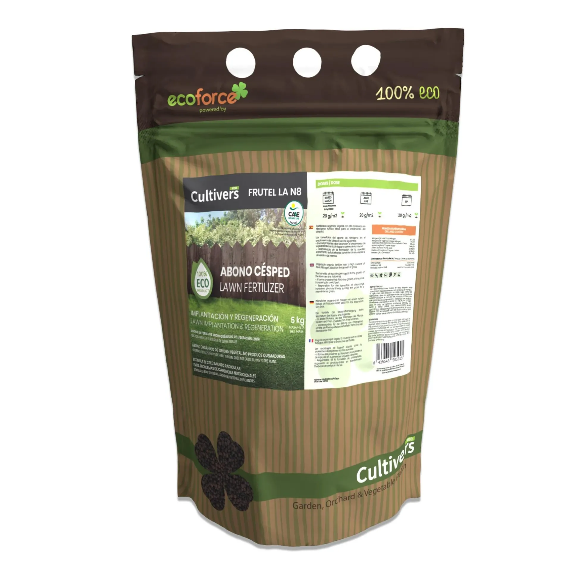 Abono Césped Ecológico Cultivers 1 Kg
