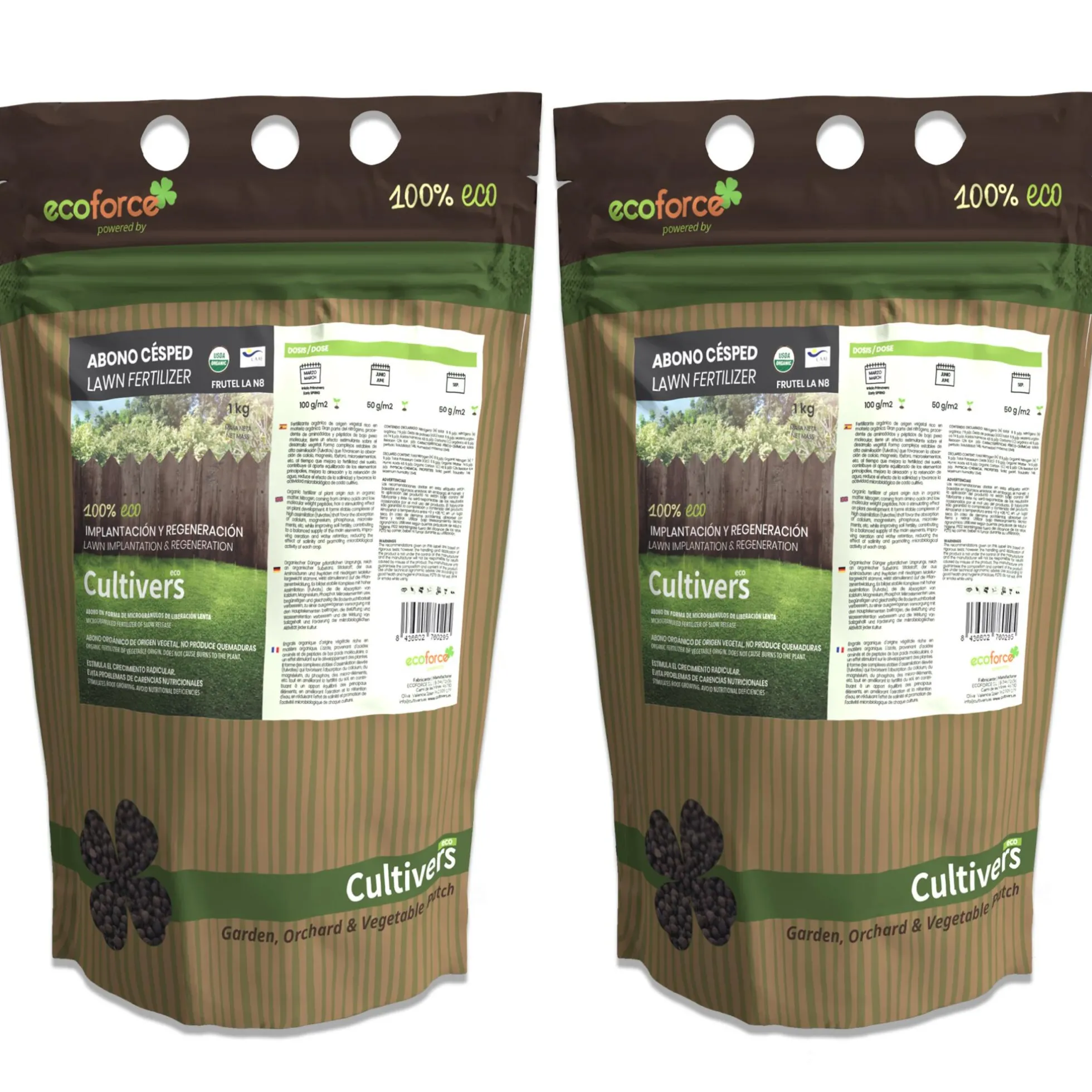 Abono Césped Ecológico Cultivers 2x1kg