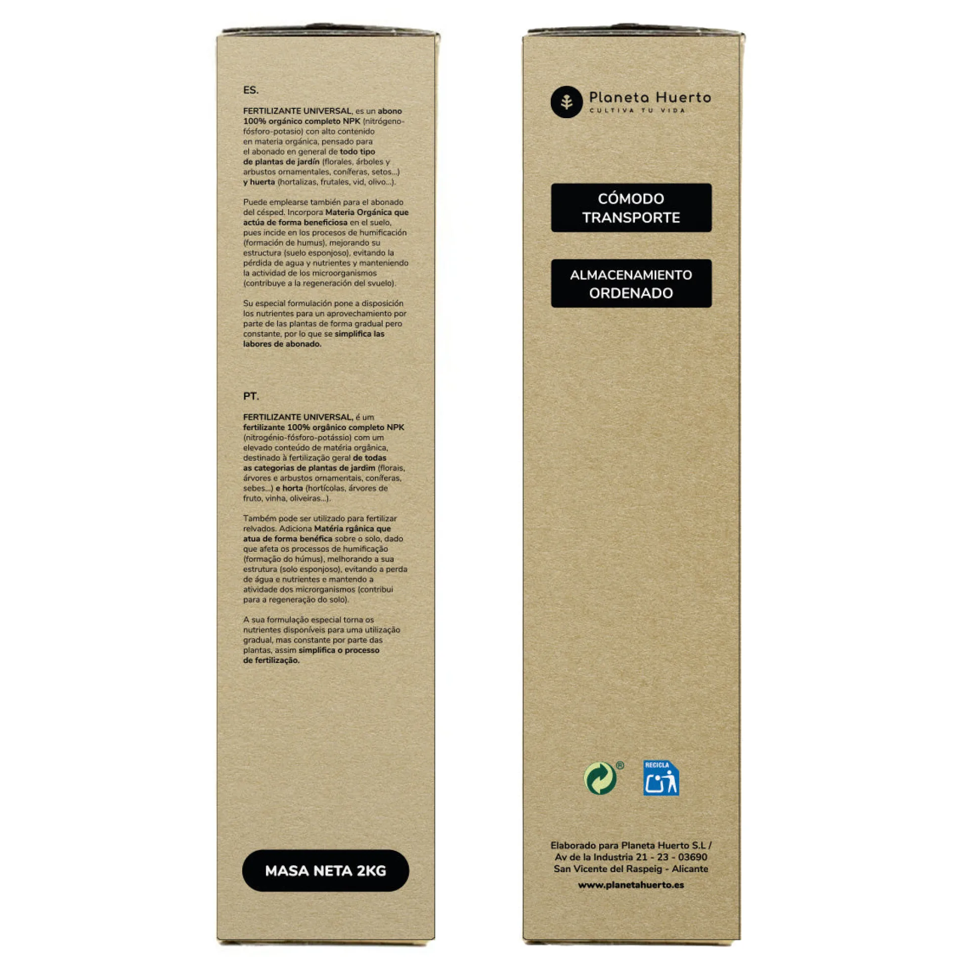 Abono ECO Universal Planeta Huerto 2 Kg