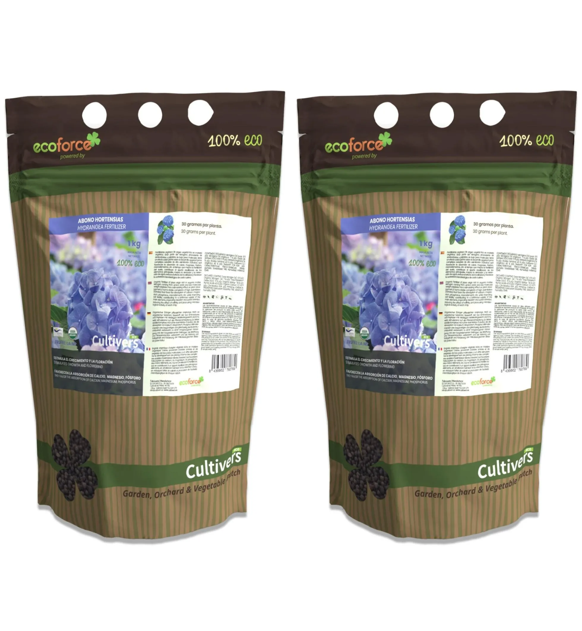 Abono Hortensias Ecológico Cultivers 250 G