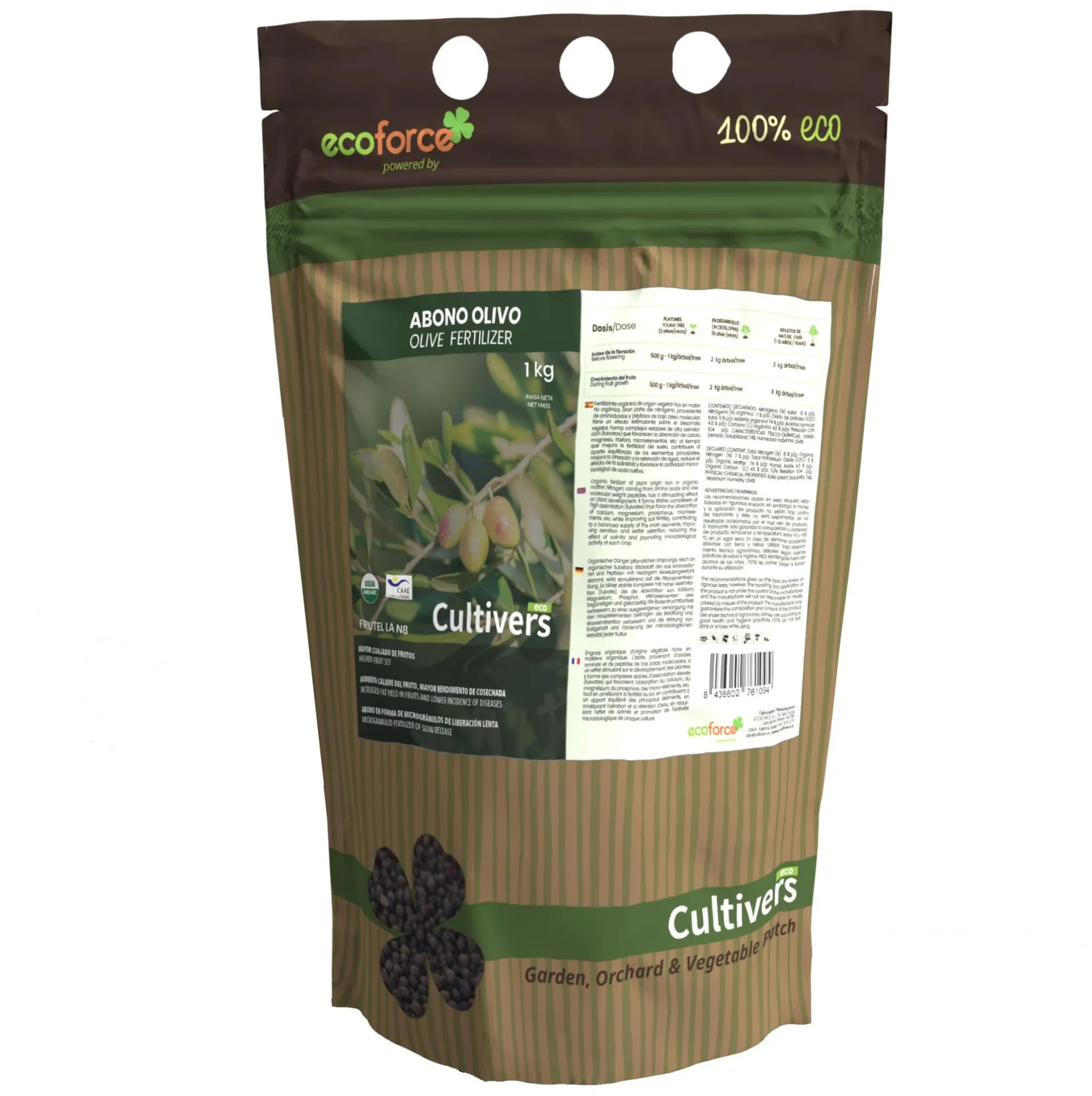 Abono Olivo Ecológico Cultivers 2x5kg