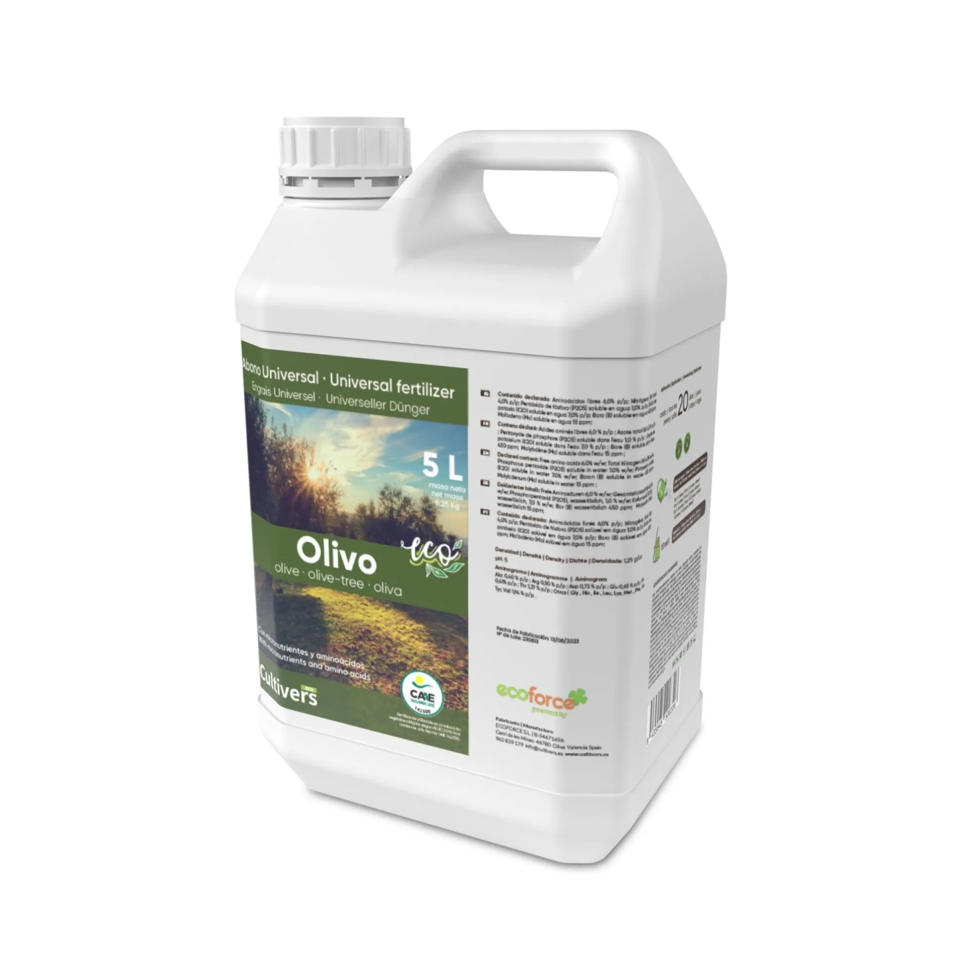 Abono Olivo Líquido Ecológico Cultivers 1 L