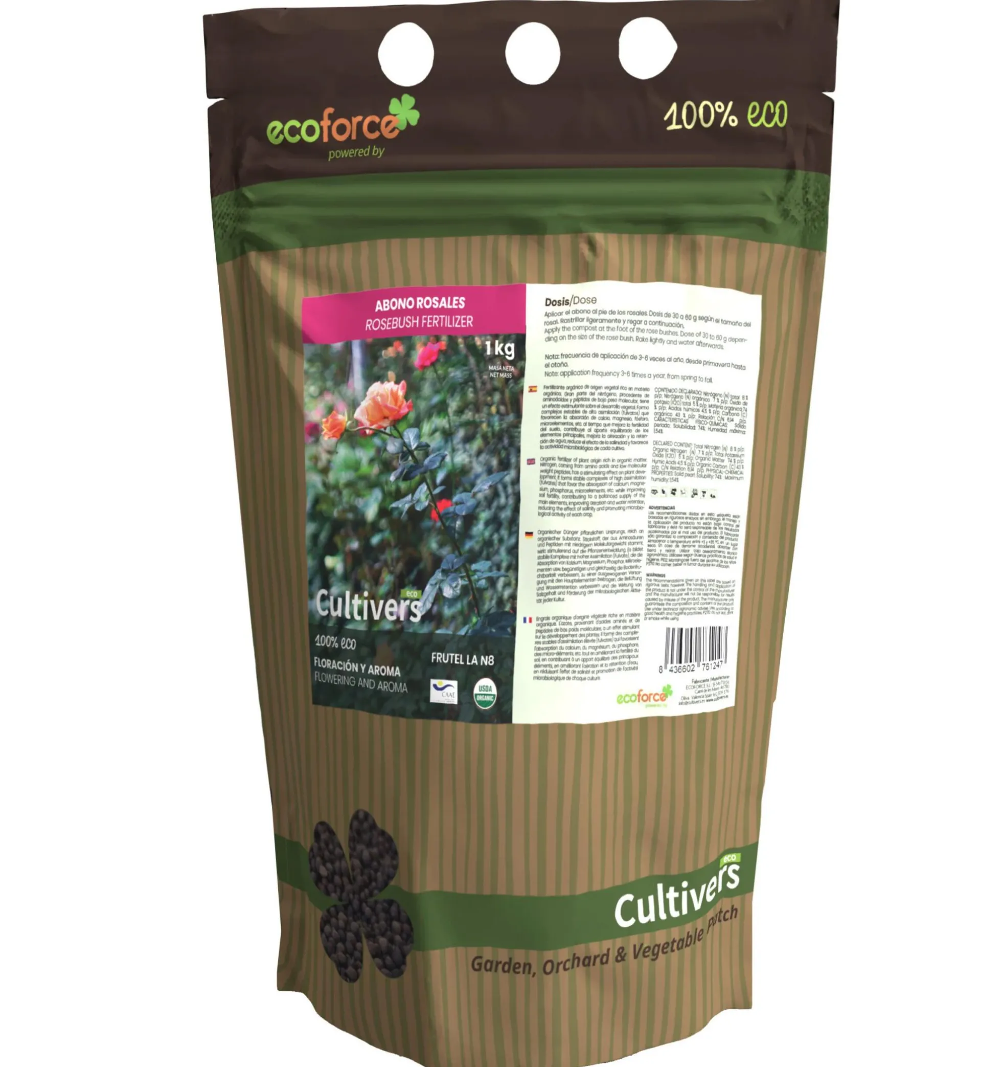 Abono Rosales Ecológico Cultivers 1 Kg
