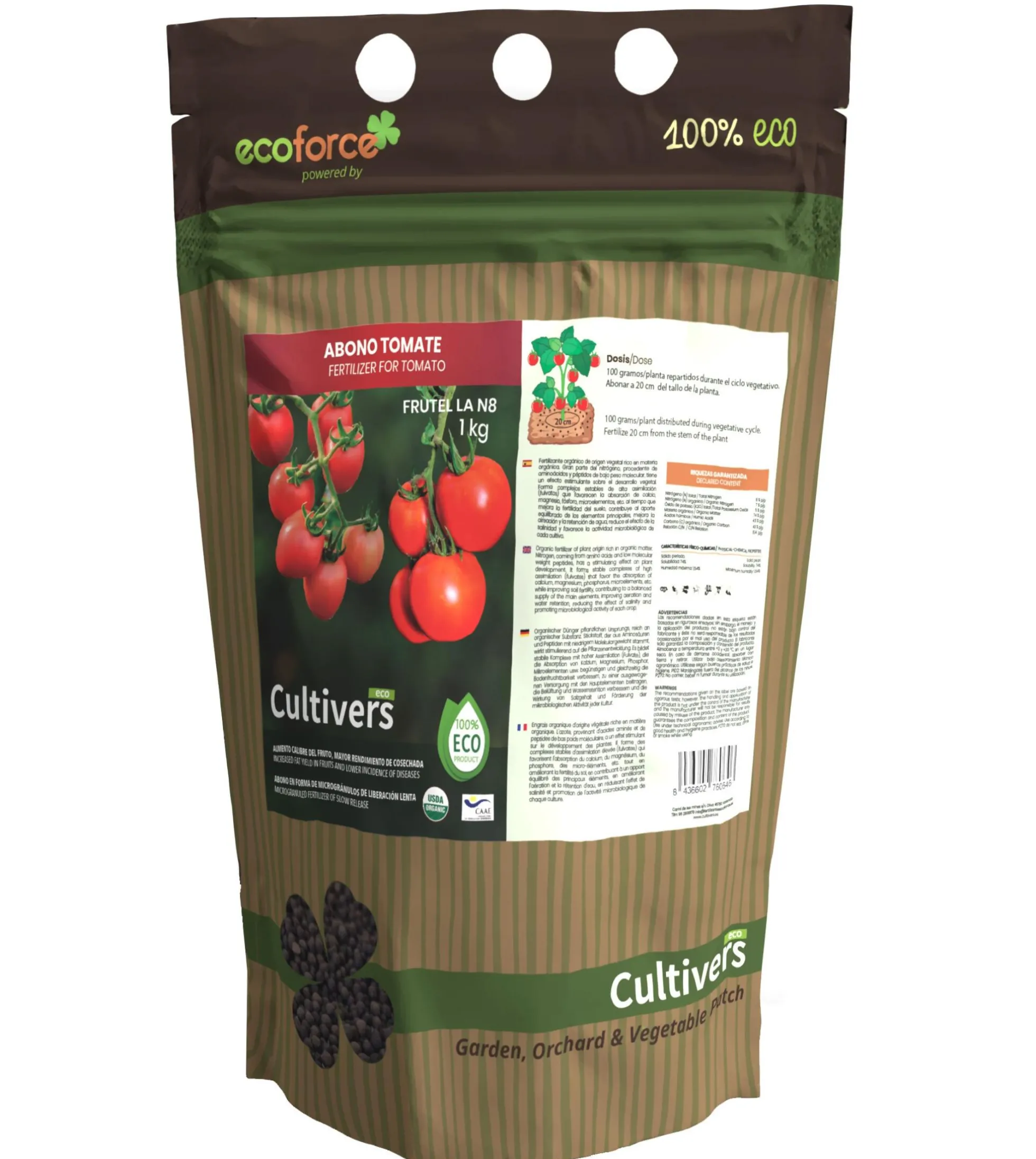 Abono Tomate Ecológico Cultivers 250 G