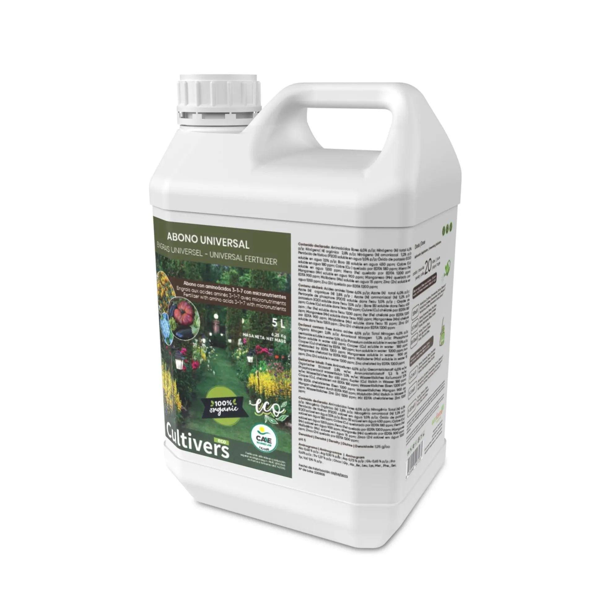 Abono Universal Líquido Ecológico Cultivers 2x1l