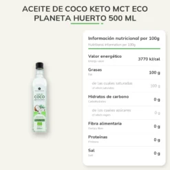Aceite de coco keto MCT ECO Planeta Huerto 500 ml