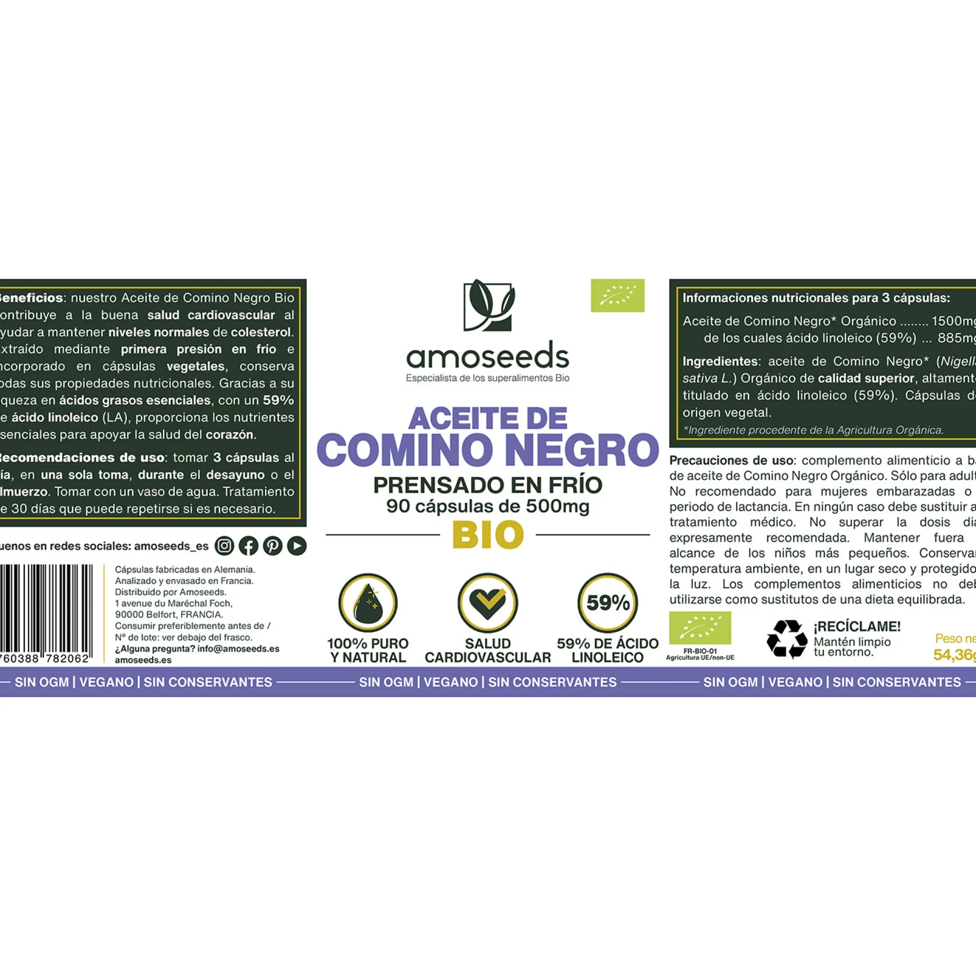 Aceite De Comino Negro Bio | 90 Cápsulas