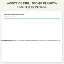 Aceitede Krill 500mgPlaneta Huerto 60 Perlas