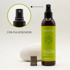 Aceite de Masaje Estimulante Labnatur 200 ml | Menta, Romero y Mejorana | Frescor, Vitalidad y Piernas Cansadas | Vegano