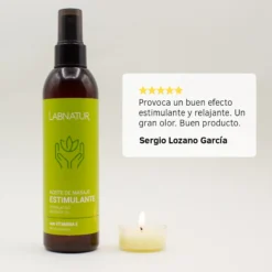 Aceite de Masaje Estimulante Labnatur 200 ml | Menta, Romero y Mejorana | Frescor, Vitalidad y Piernas Cansadas | Vegano