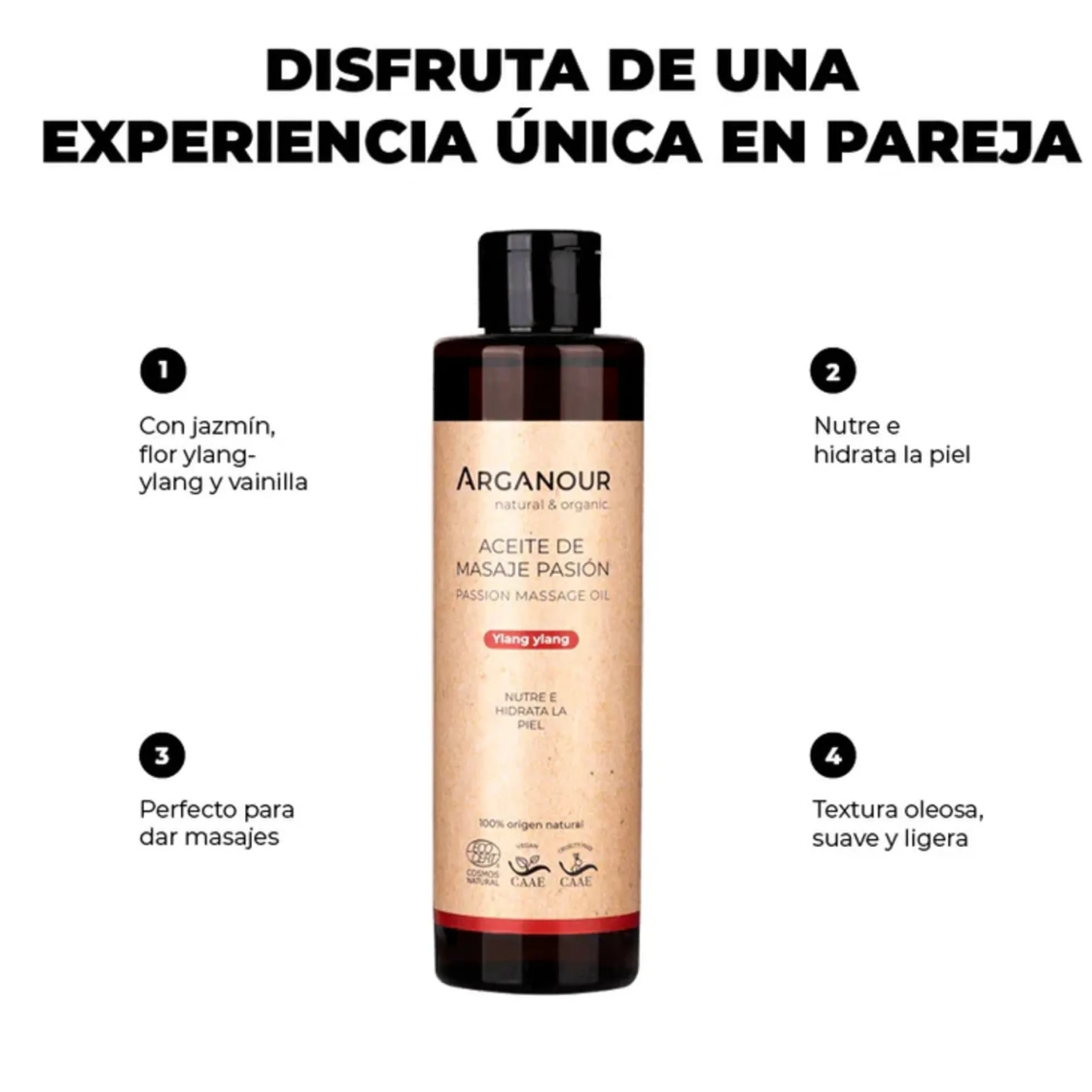 Aceite de masaje pasión Arganour 200 ml