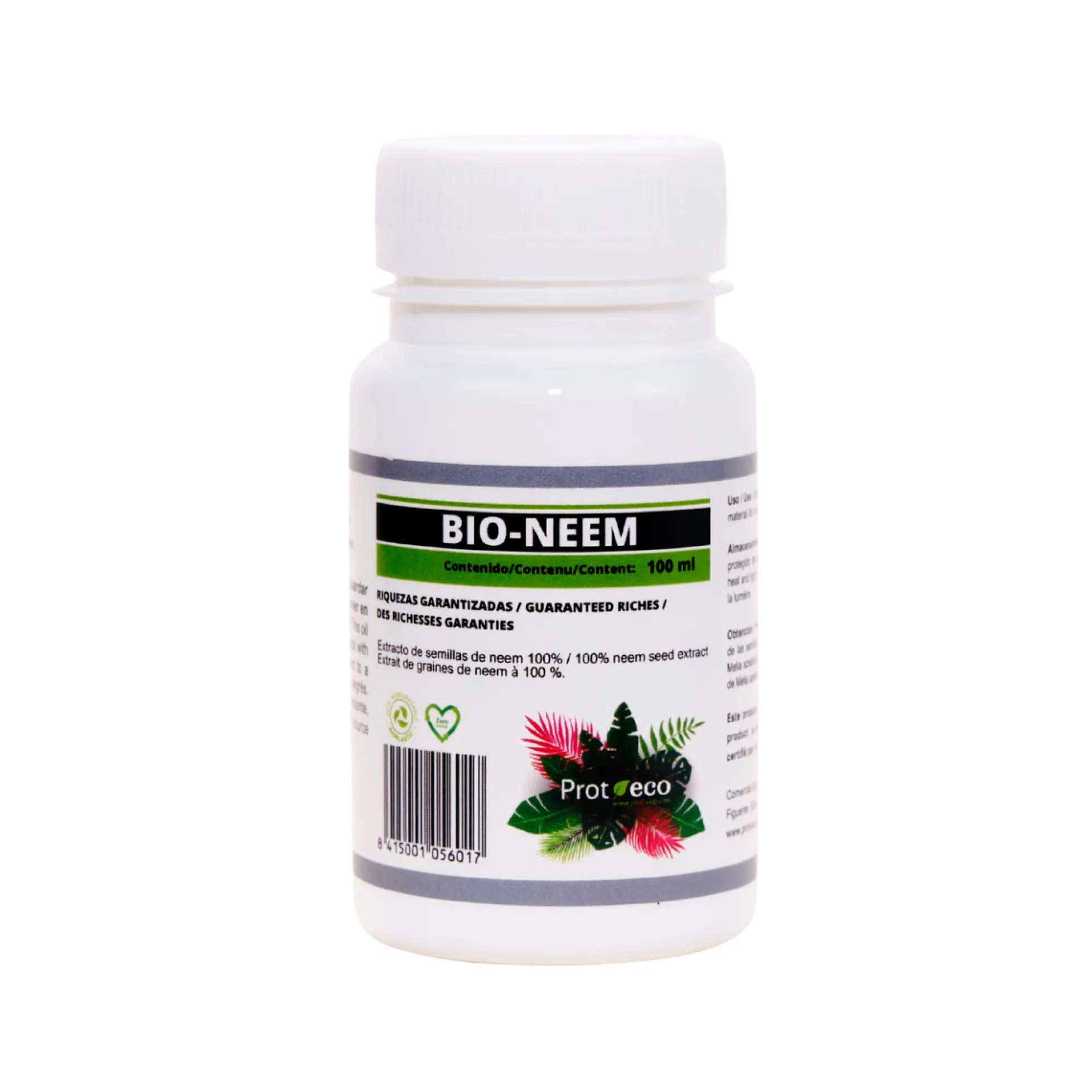 Aceite de neem ecológico para plantas Bio Neem Prot-eco 100 ml + pipeta dosificadora 5 ml gratis