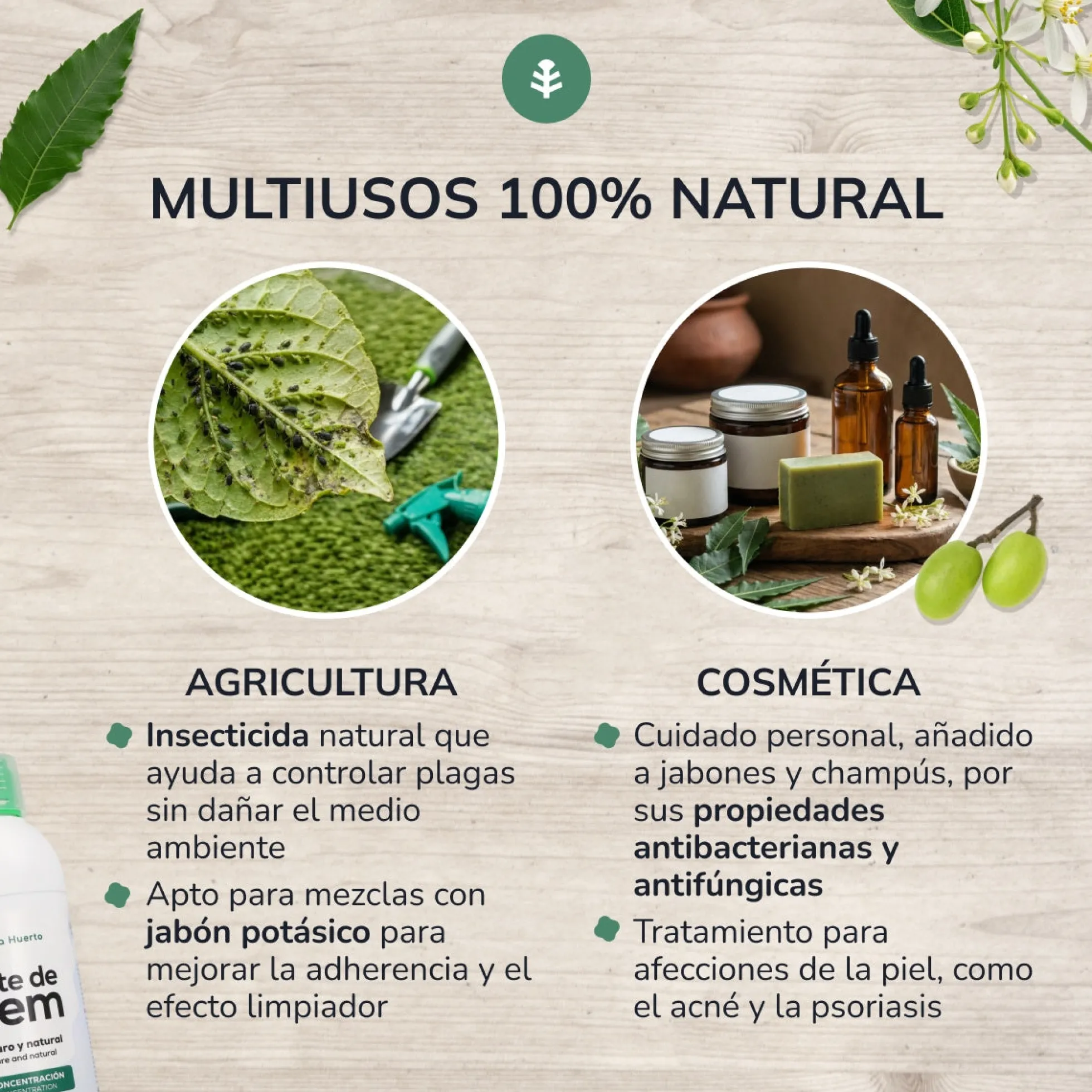 Aceite de Neem 100% Puro y Natural Planeta Huerto 1L