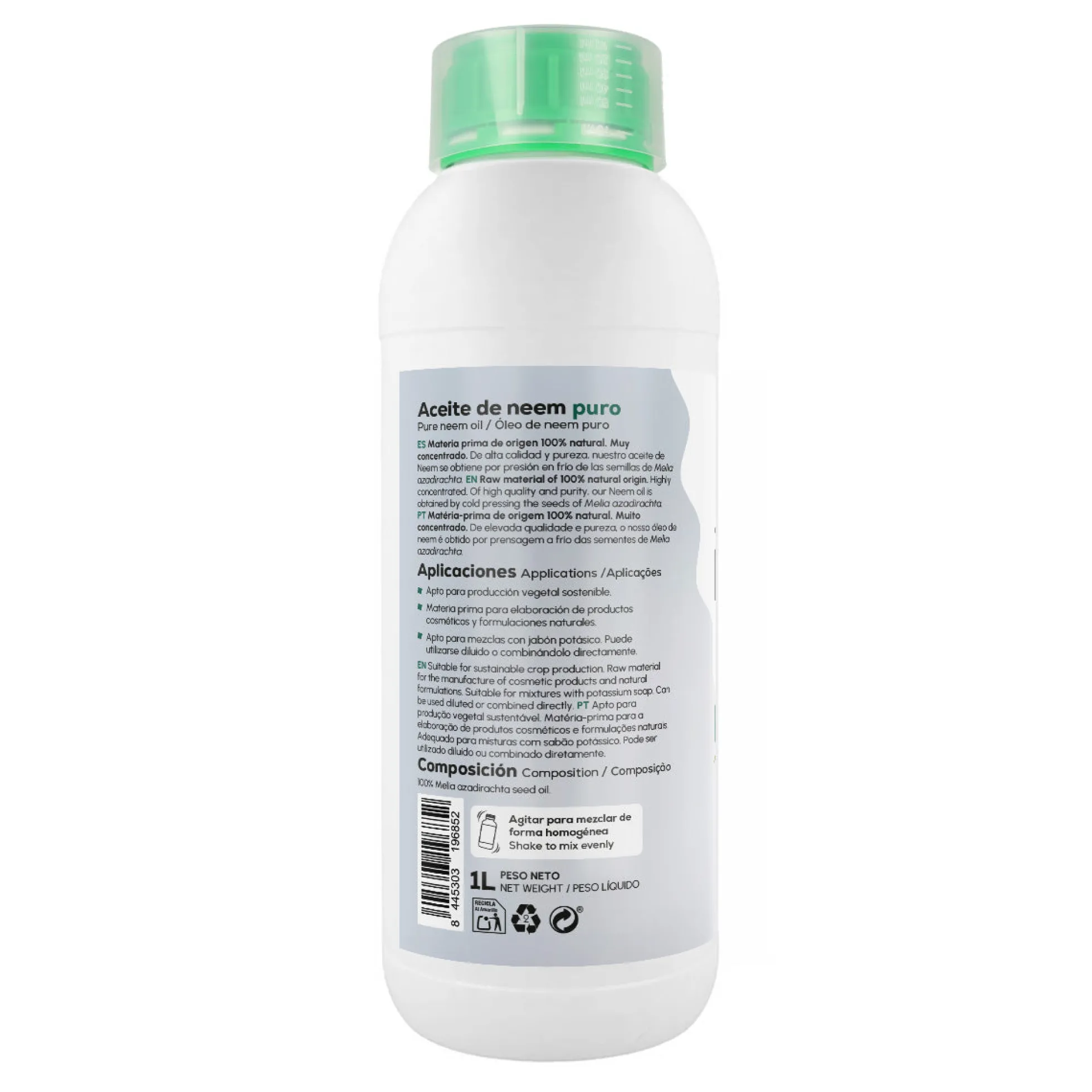 Aceite de Neem 100% Puro y Natural Planeta Huerto 1L