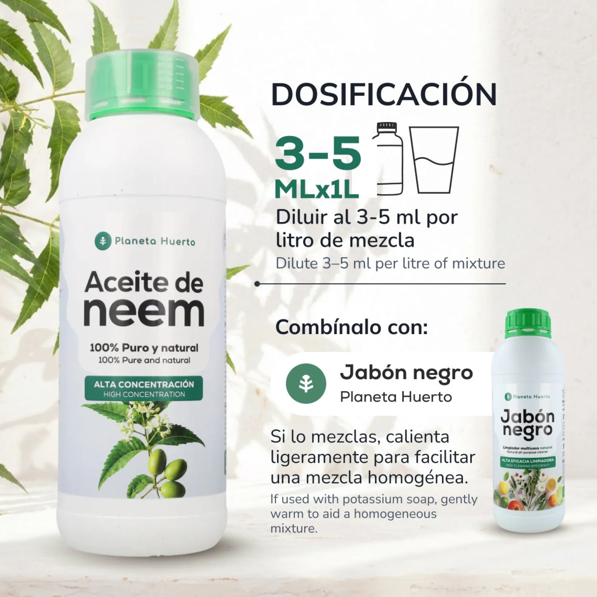 Aceite de Neem 100% Puro y Natural Planeta Huerto 1L