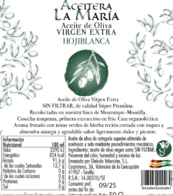 Aceite De Oliva Virgen Extra 50 Cl Cristal Hojiblanca Cosecha 2025-2026