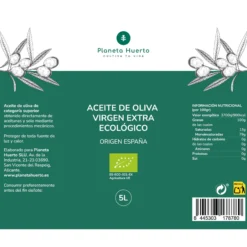 Aceite de oliva Virgen Extra ECO Planeta Huerto 5 L
