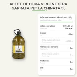 Aceite de Oliva Virgen Extra Garrafa PET La Chinata 5L