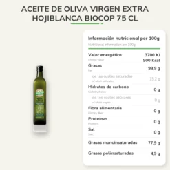 Aceite de Oliva virgen extra Hojiblanca Biocop 75 cl