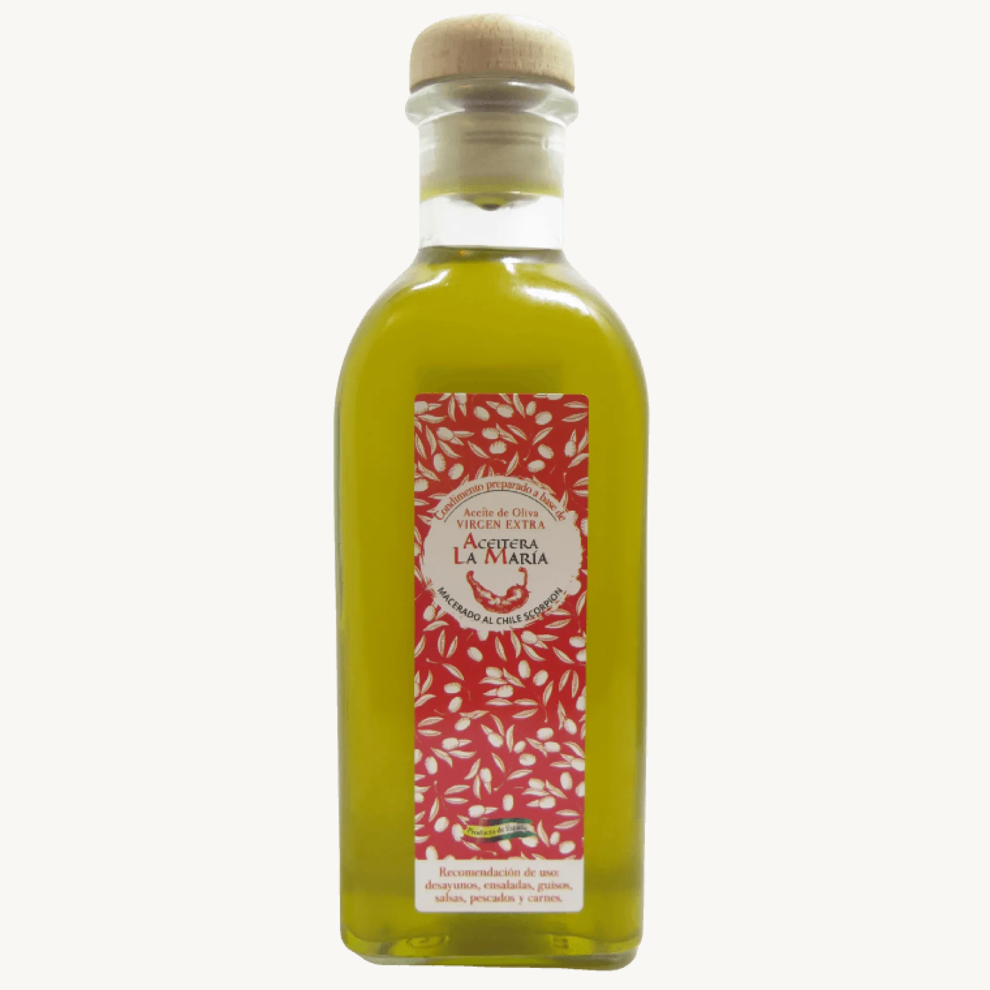 Aceite De Oliva Virgen Extra Macerado Al Chile Scorpion 50 Cl Con Vertedor