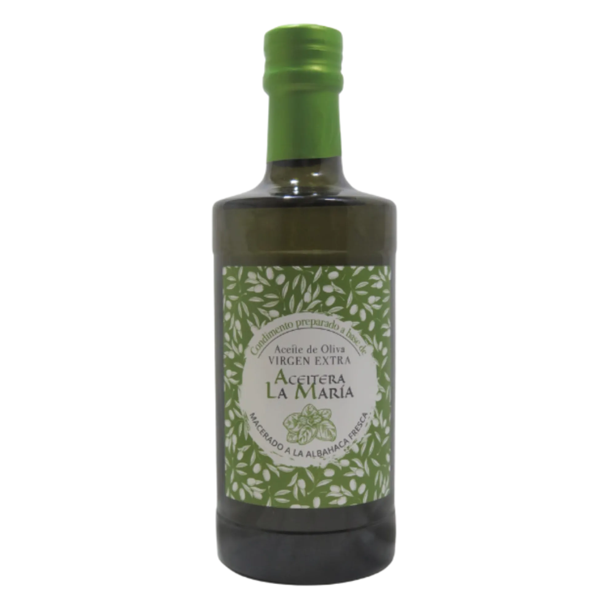 Aceite De Oliva Virgen Extra Macerado A La Albahaca 50 Cl Cristal