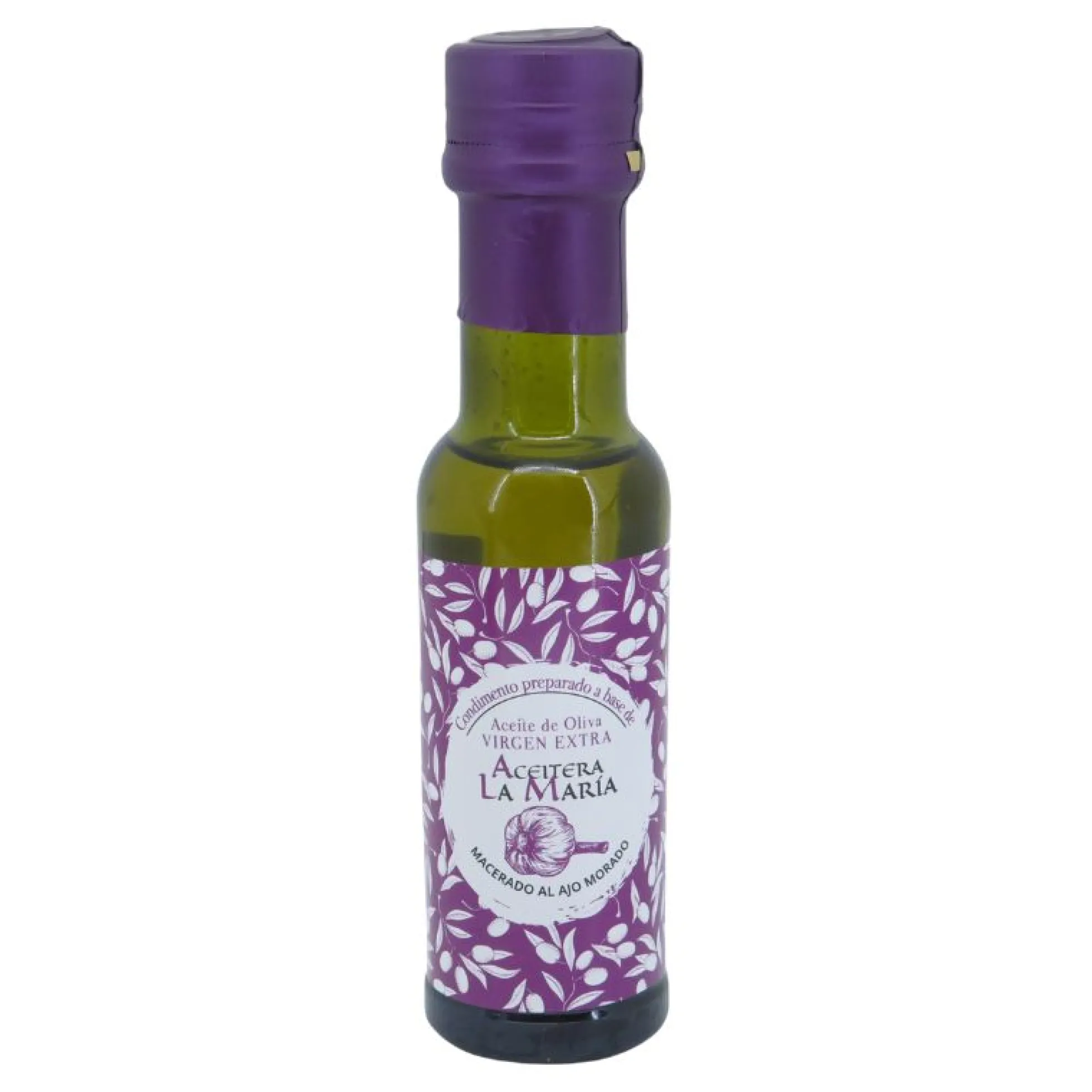 Aceite De Oliva Virgen Extra Macerado Al Ajo Morado 100 Ml Cristal