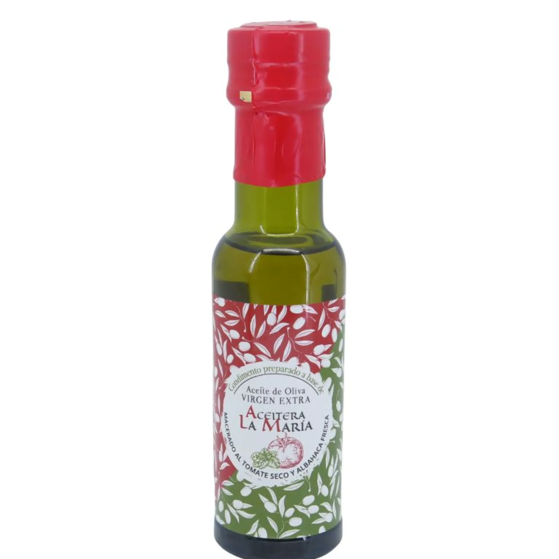 Aceite De Oliva Virgen Extra Macerado Al Tomate Seco Y Albahaca 100 Ml Cristal