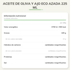 Aceite de Oliva y Ajo Eco Azada 225 ml