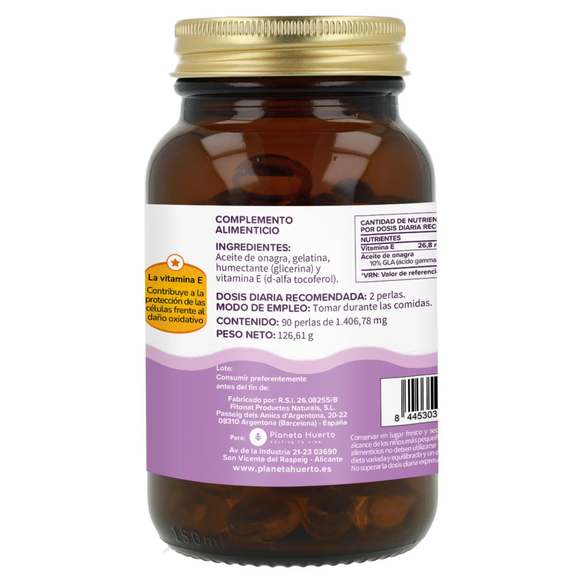 Aceite de Onagra 1000 mg Planeta Huerto 90 perlas
