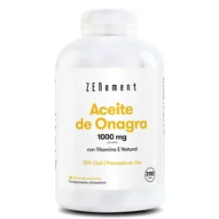 Aceite de Onagra, 1000 mg por perla, 10% GLA, prensado en frío Zenement, 200 comprimidos