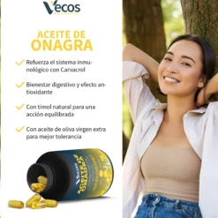 Aceite De Onagra 1000 Mg Vecos | Equilibrio Hormonal Femenino | Rico En Gla