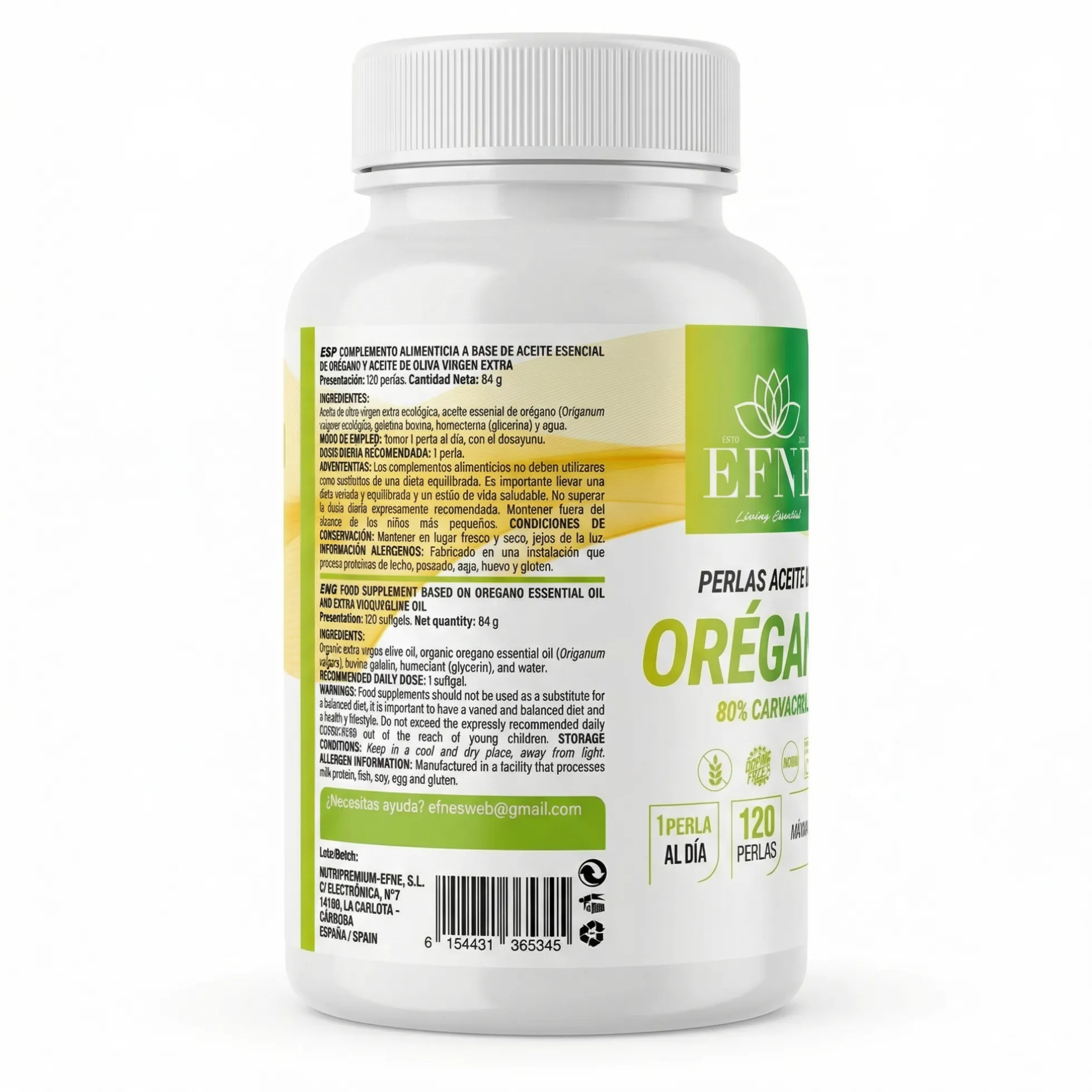 Aceite De Orégano Premium 80% Carvacrol (120 Perlas) - Efne