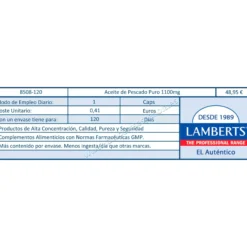 Aceite de Pescado Puro, Lamberts 120 cápsulas