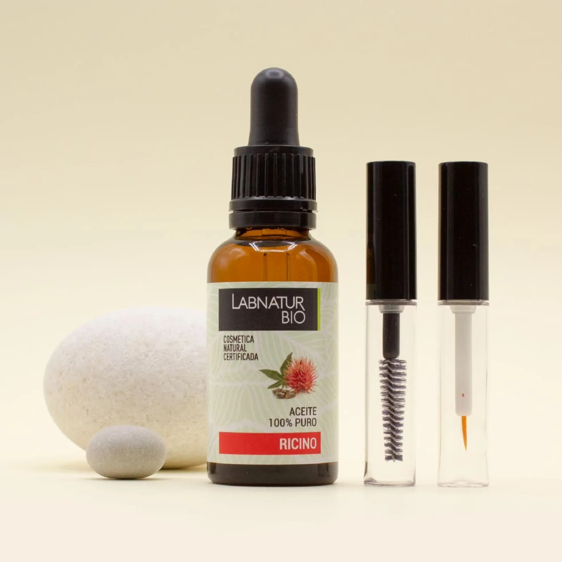 Aceite de Ricino Labnatur Bio 30 ml + Kit Rímel | Pestañas, Cejas, Cabello y Uñas | Nutre y Fortalece | Vegano