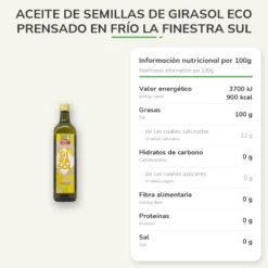 Aceite de Semillas de Girasol Eco prensado en frío La Finestra Sul Cielo 750 ml