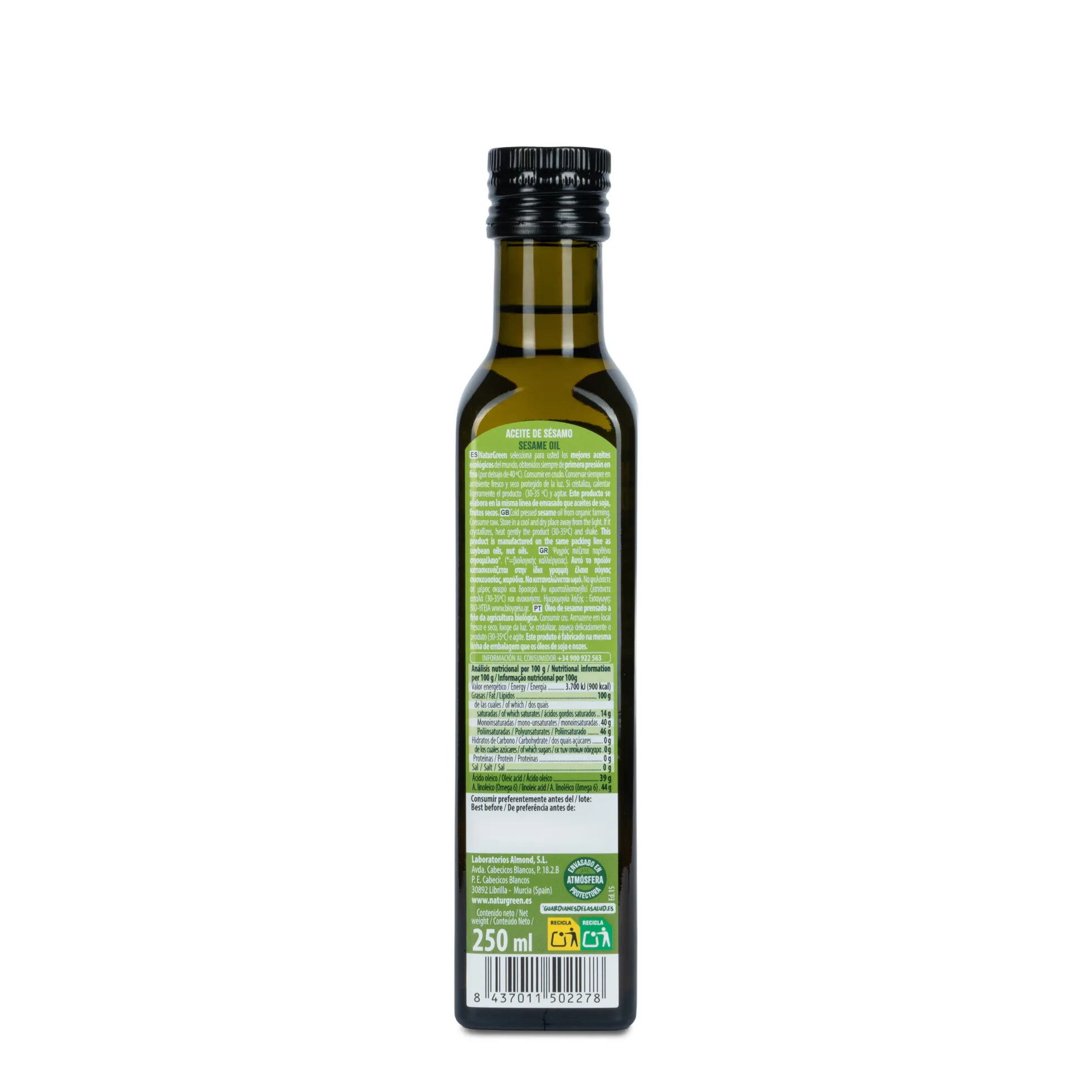 Aceite de Sésamo BIONaturGreen. 250 ml