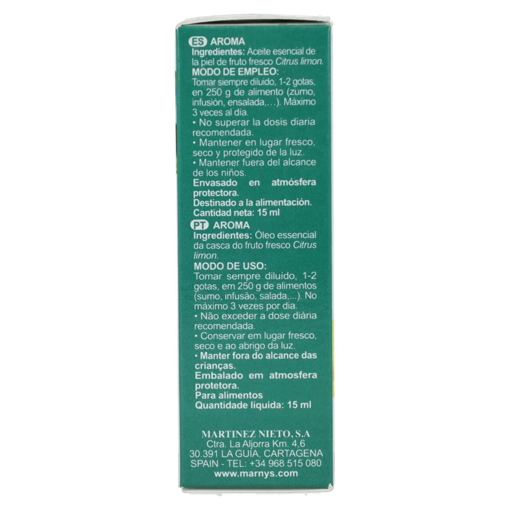 Aceite Esencial Alimentario De Limon Marnys 15 ml