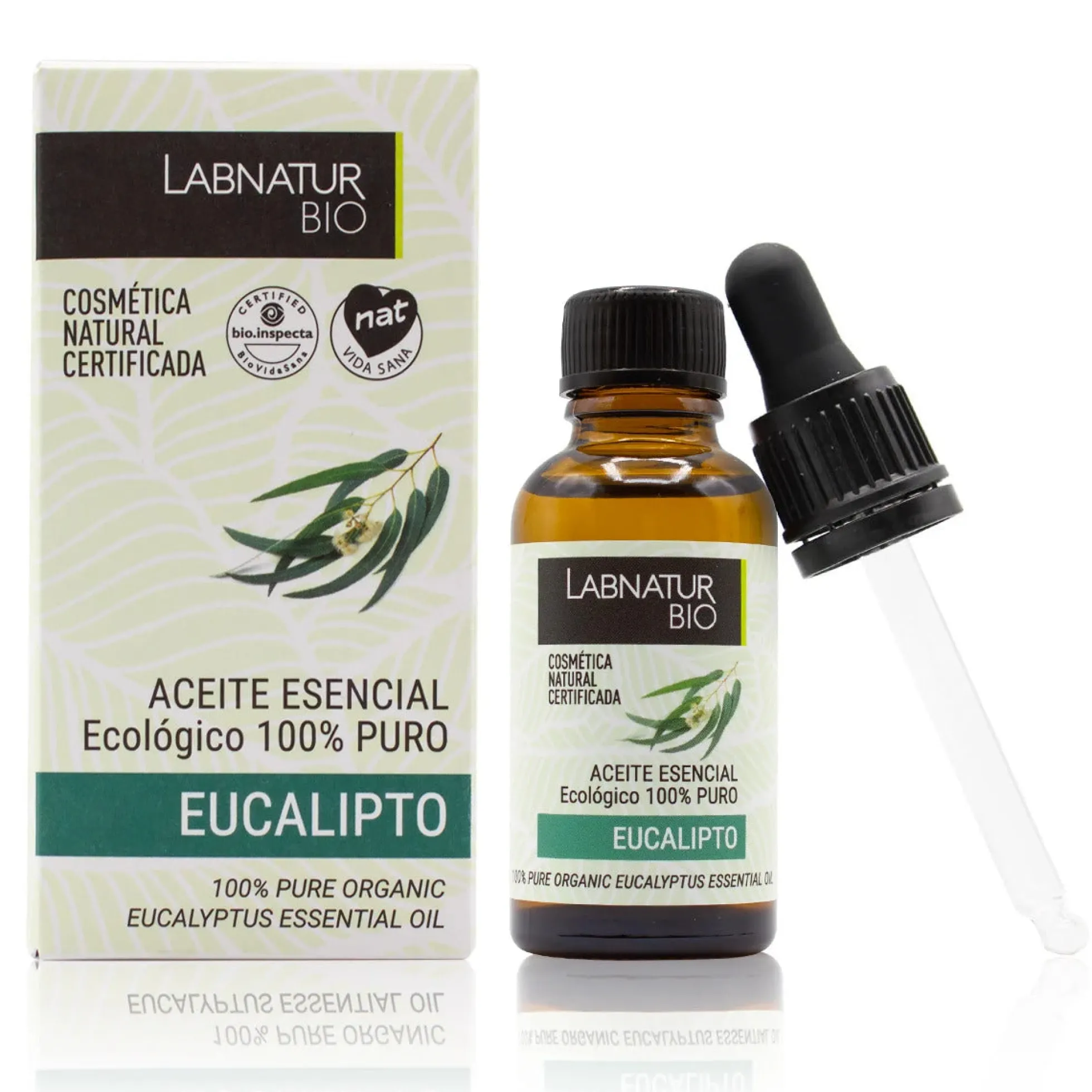 Aceite Esencial de Eucalipto 100% Puro Labnatur Bio 30 ml | Masajes, Baño y Difusor | Frescor Balsámico | Vegano