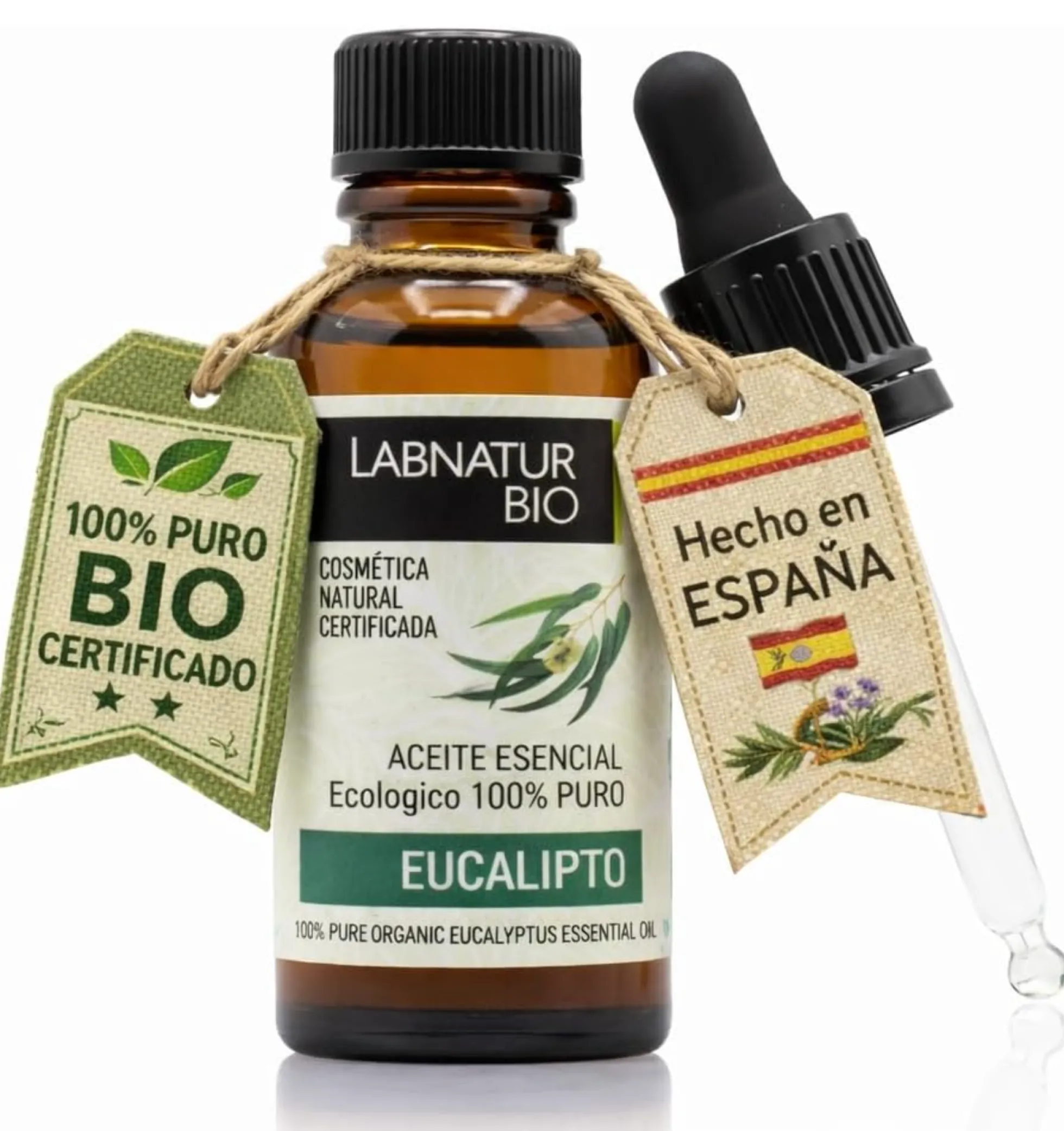 Aceite Esencial de Eucalipto 100% Puro Labnatur Bio 30 ml | Masajes, Baño y Difusor | Frescor Balsámico | Vegano