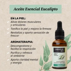 Aceite Esencial de Eucalipto 100% Puro Labnatur Bio 30 ml | Masajes, Baño y Difusor | Frescor Balsámico | Vegano
