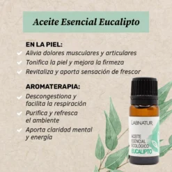 Aceite Esencial de Eucalipto 100% Puro Labnatur 10 ml | Aroma Balsámico | Masajes, Baño y Difusor | Ecológico y Vegano