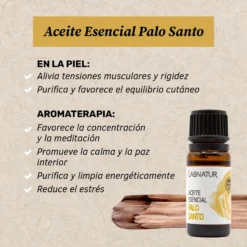 Aceite Esencial de Palo Santo 100% Puro Labnatur 10 ml | Aroma Amaderado | Masajes, Meditación y Difusor | Vegano