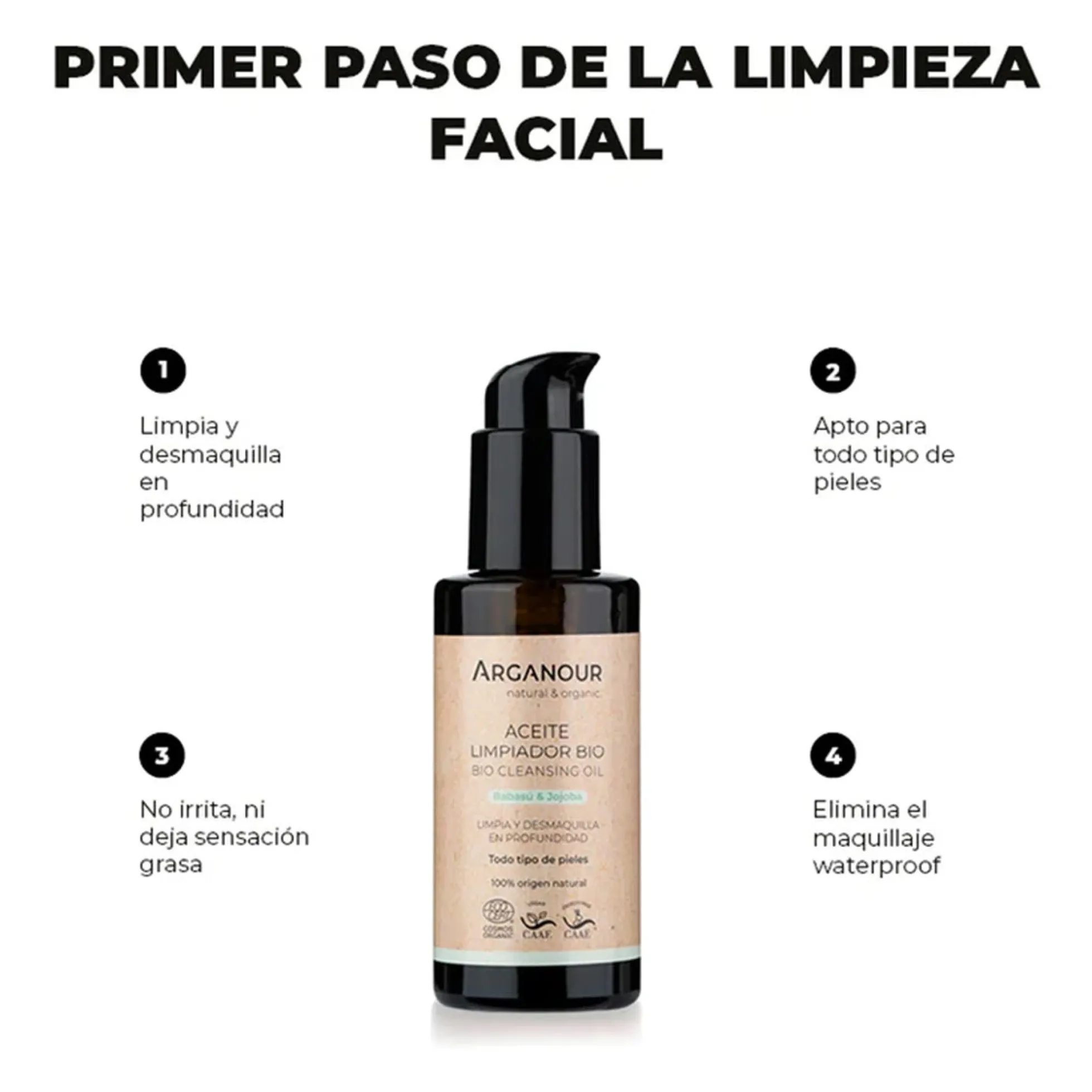 Aceite facial desmaquillante 100ml Arganour