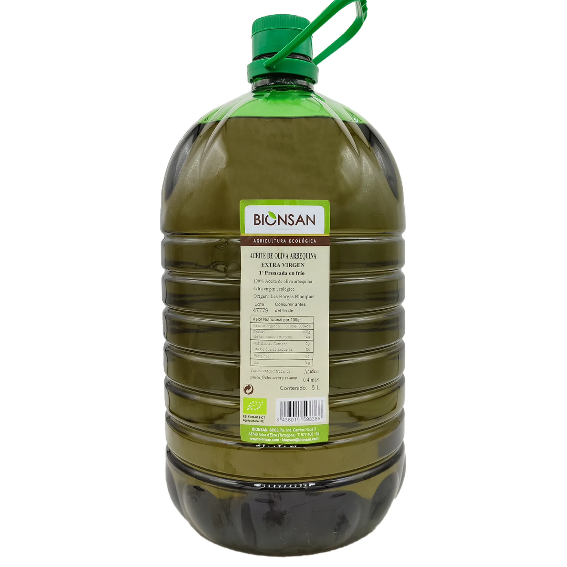 Aceite Oliva Arbequina Extra Virgen Eco Bionsan 5 L