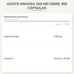 Aceite Onagra 500 mg Obire 450 cápsulas