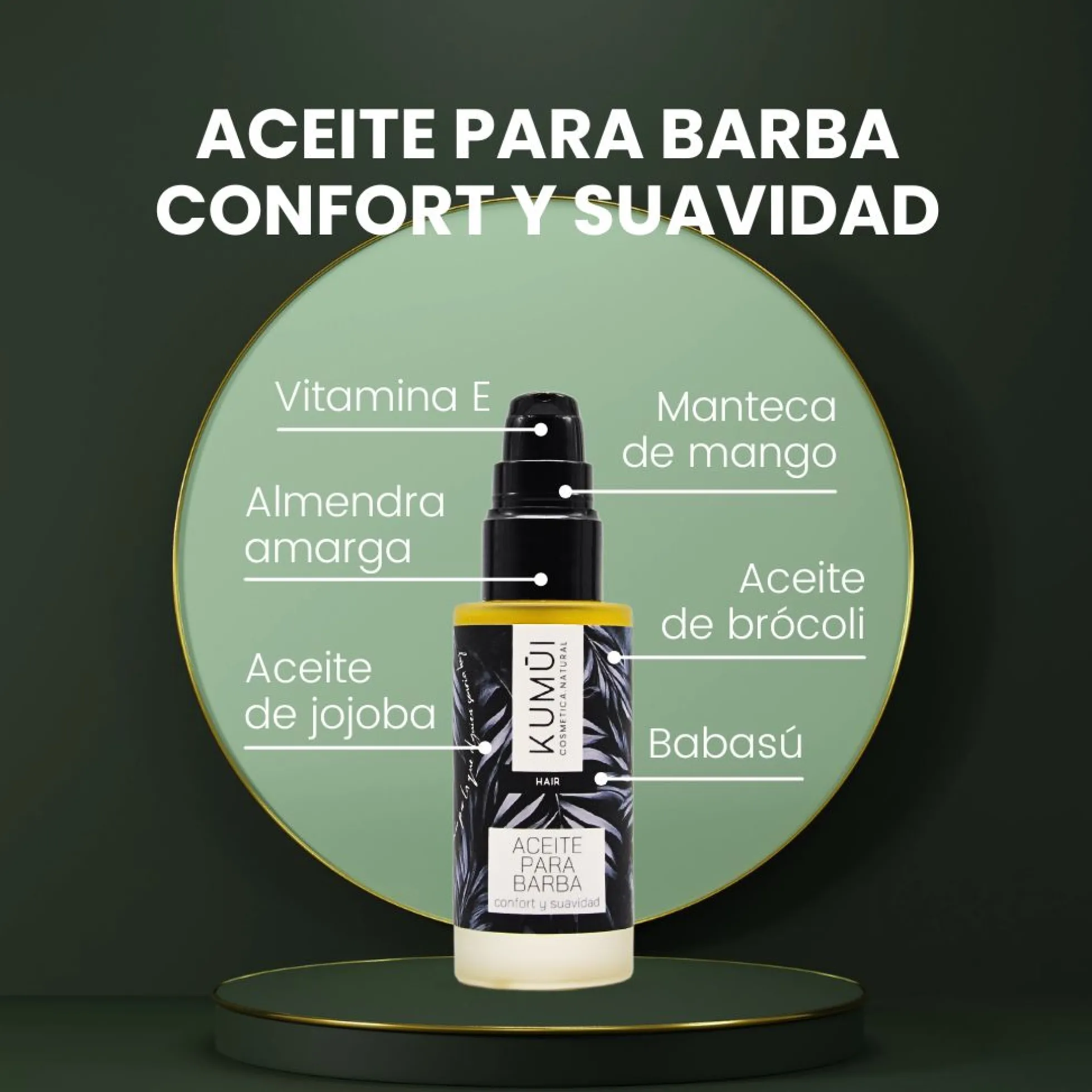 Aceite Para Barba Confort y Suavidad KUMUI 30ml